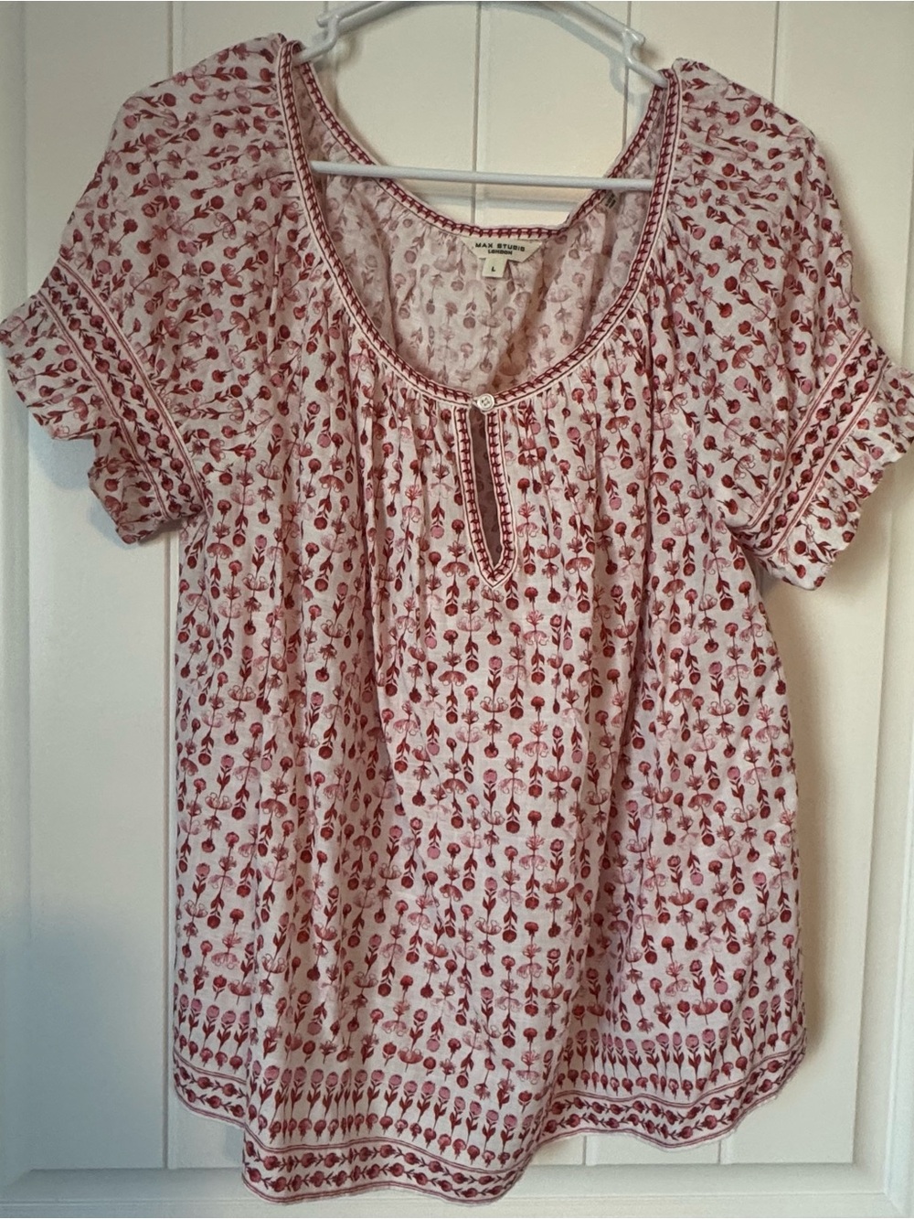 Max Studio Printed Scoop Neck Women’s Top